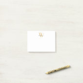 Modern Gold Chic Monogram Name Skript Einfach Post-it Klebezettel (Auf Schreibtisch)