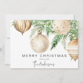 Modern Gold Christmas Bauble Einladung (Vorderseite)