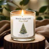 Modern Gold Christmas Tree Candle Label Quadratischer Aufkleber