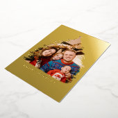Modern Gold Christmas Tree Frame Foto Folien Feiertagskarte (Gedreht)