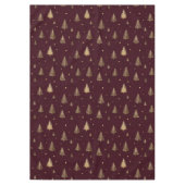 Modern Gold Christmas trees pattern on burgundy Tischdecke (Vorderseite)