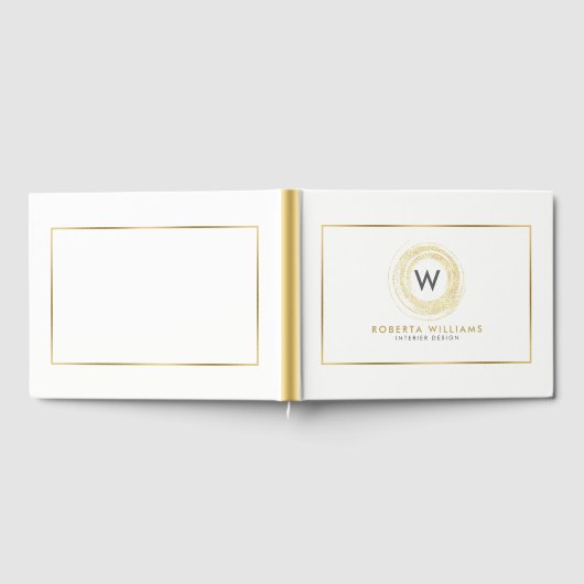 Modern Gold Circle Logo Gästebuch (Voll)