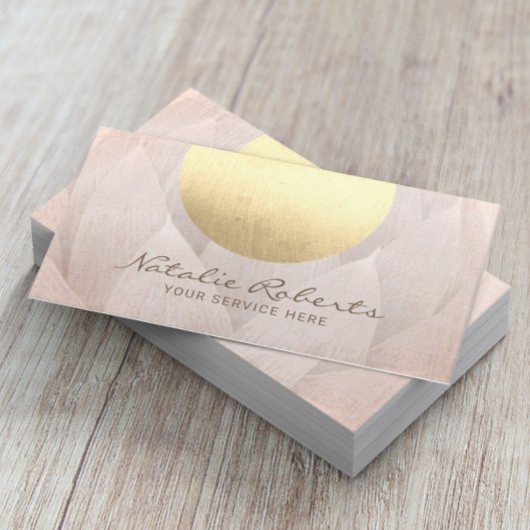 Modern Gold Circle Lotus Blume Salon & WELLNESS-CE Visitenkarte