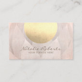 Modern Gold Circle Lotus Blume Salon & WELLNESS-CE Visitenkarte (Vorderseite)