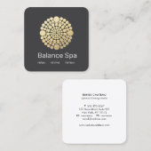 Modern Gold Circle Mandala Motif Quadratische Visitenkarte (Vorne/Hinten)