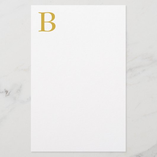 Modern Gold Color Monogram Add Name Initial Briefpapier (Vorderseite)