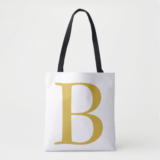 Modern Gold Color Monogram Add Name Initial Tasche (Vorderseite)