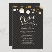 Modern Gold Confetti Dots Elegantes Brautparty Einladung (Vorne/Hinten)