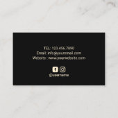 Modern Gold Confetti Nail Salon Manicurist Visitenkarte (Rückseite)