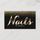 Modern Gold Confetti Nail Salon Manicurist Visitenkarte (Vorderseite)
