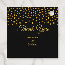 Modern Gold Confetti Vielen Dank Geschenkanhänger
