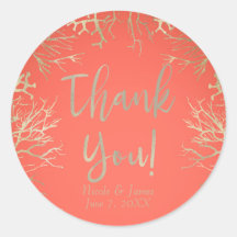 Modern Gold Coral Orange Eleganter Strand Hochzeit