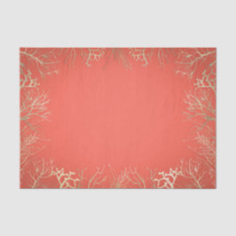 Modern Gold Coral Orange Eleganter Strand Hochzeit Seidenpapier