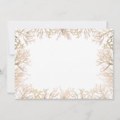 Modern Gold Coral White Elegante Beach Wedding Einladung (Rückseite)