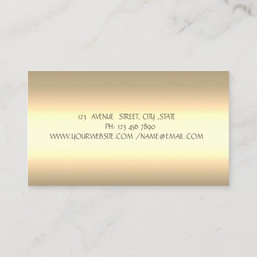 Modern Gold Cupcake Erdbeeren Bäckerei Visitenkarte (Rückseite)