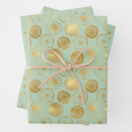 Modern Gold Dandelion Geschenkpapier Set (Beispiel)