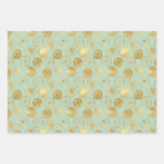 Modern Gold Dandelion Geschenkpapier Set (Vorderseite)