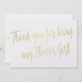Modern Gold "Danke, dass du mein Blumenmädchen bis Dankeskarte (Vorderseite)