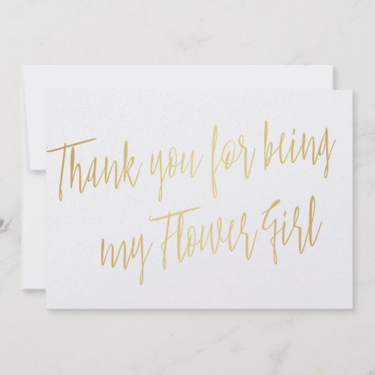 Modern Gold "Danke, dass du mein Blumenmädchen bis Dankeskarte (Vorderseite)