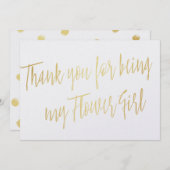 Modern Gold "Danke, dass du mein Blumenmädchen bis Dankeskarte (Vorne/Hinten)