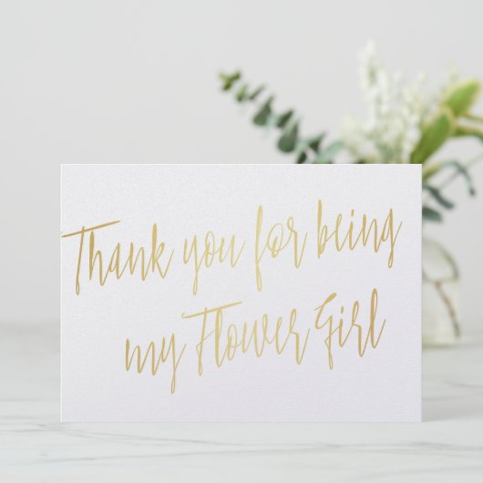 Modern Gold "Danke, dass du mein Blumenmädchen bis Dankeskarte (Stehend Vorderseite)