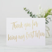 Modern Gold "Danke, dass du mein Trauzeuge bist" Dankeskarte (Stehend Vorderseite)