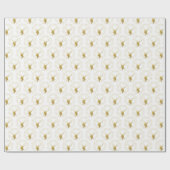 Modern Gold Deer & Heath Wreath Weihnachtsgeschenk Geschenkpapier (Flach)