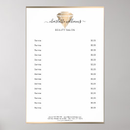 Modern Gold Diamond Price List Poster