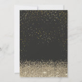 Modern Gold Diamonds Confetti Black Sweet 16 Einladung (Rückseite)