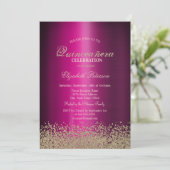 Modern Gold Diamonds Violet Metallic Quinceañera Einladung (Stehend Vorderseite)