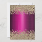 Modern Gold Diamonds Violet Metallic Quinceañera Einladung (Rückseite)