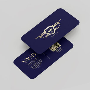 Modern Gold Drone Operator Monogram Midnight Blue Visitenkarte