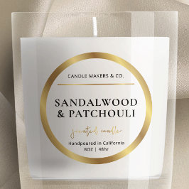 Modern Gold Effect Candle Clear Jar Label Runder Aufkleber