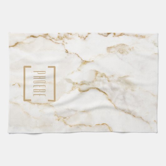 Modern Gold Effect Marmormuster Geschirrtuch (Horizontal)