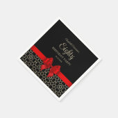 Modern Gold Egypt Geometric Red Bow 80. Geburtstag Serviette (Ecke)