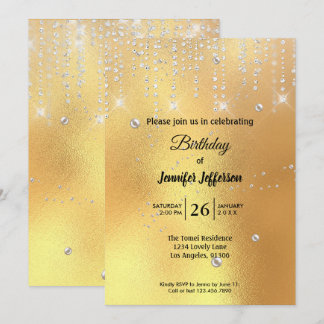 Modern gold Einladung zum Geburtstag