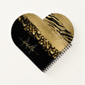 Modern Gold Elegant Script Monogram Notizblock (Rückseite)