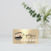 Modern Gold Eyelash Salon Makeup Artist Loyalität Treuekarte (Stehend Vorderseite)