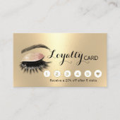 Modern Gold Eyelash Salon Makeup Artist Loyalität Treuekarte (Vorderseite)