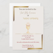 Modern Gold First Heilige Kommunion Einladung (Vorne/Hinten)