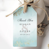 Modern Gold Fleck Aquamarine Mist Wedding Vielen D Geschenkanhänger
