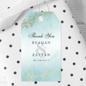 Modern Gold Fleck Aquamarine Mist Wedding Vielen D Geschenkanhänger