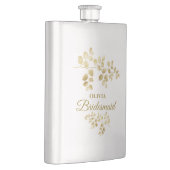 Modern Gold Floral Bridesmaid Flachmann (Rechts)