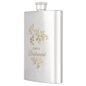 Modern Gold Floral Bridesmaid Flachmann (Links)