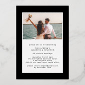 Modern Gold Floral Formal 50th Wedding Anniversary Folieneinladung (Rückseite)