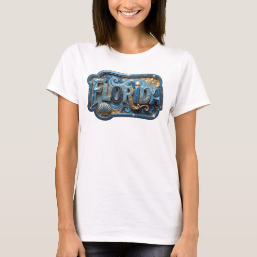 Modern Gold FLORIDA Statement Tee v2 (Vorderseite)