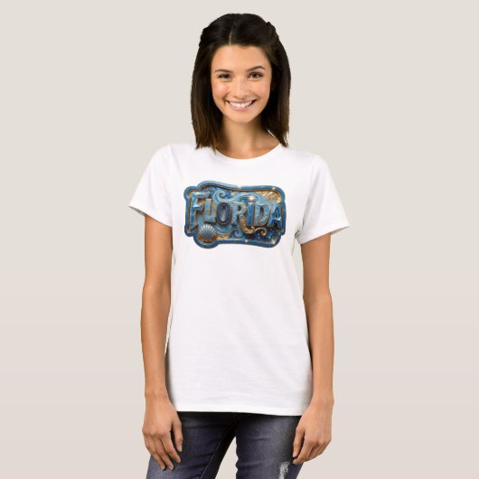 Modern Gold FLORIDA Statement Tee v2 (Vorne ganz)