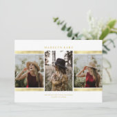 Modern Gold Foil 2023 Foto Abschluss Ankündigung (Stehend Vorderseite)