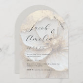 Modern Gold Foil Arch Engagement Party Einladung (Vorne/Hinten)