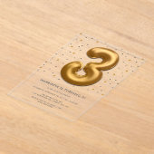 Modern Gold Foil Balloon 3. Geburtstag Acryleinladungen (Ablage )